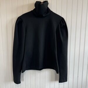 JF LEFON TURTLENECK BLACK WOMEN'S ZIP UP SLEEVE SIZE 42 MEDIUM
